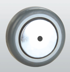 Колесо аппаратное из полиамида, с резиновым контактным слоем и подшипником скольжения 31-125х27-P